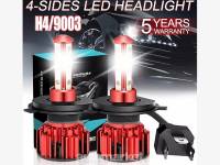 H4, H7, H11 200W  COB LED CANBUS լուսարձակի ունիվերսալ գերպայծառ 4 կողմանի 360 բարձր/ցածր (դալնի/բլիժնի) ճառագայթով լամպեր 6000K