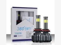 H4, H7 և H11 200W COB LED CANBUS լուսարձակի ունիվերսալ գերպայծառ 6 կողմանի լամպեր 360 բարձր/ցածր (դալնի/բլիժնի) ճառագայթով 6000K