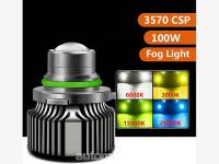 H7 100W Ավտոմեքենայի LED 6000K 12V ոսպնյակային հակամառախուղային ունիվերսալ, հզոր և պայծառ լամպեր